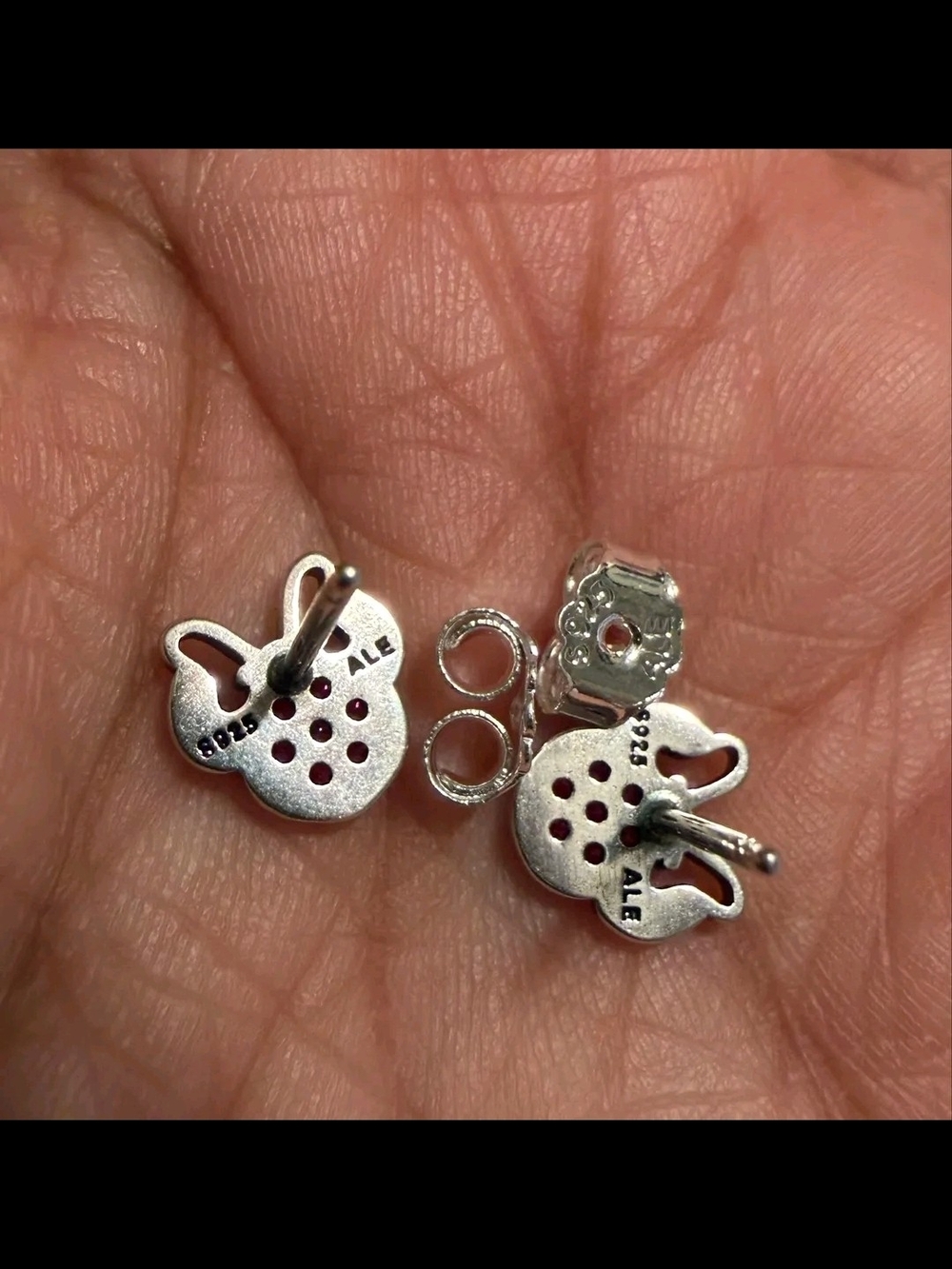 Pandora Bow Minnie-Style Ale 925 Sterling Silver Stud Earrings Box, Bag - Picture 2 of 3
